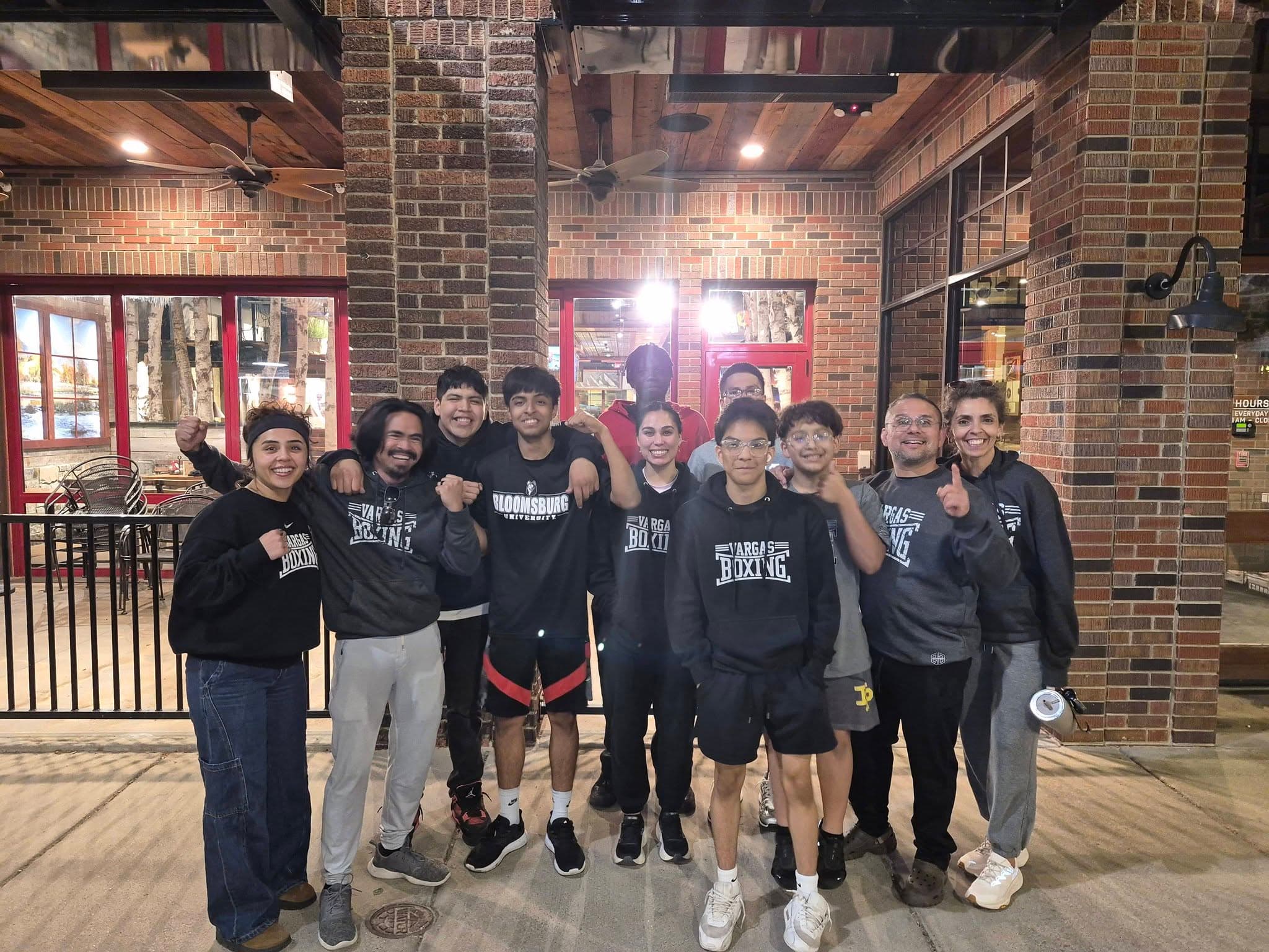 The whole Vargas Boxing team together at the gym