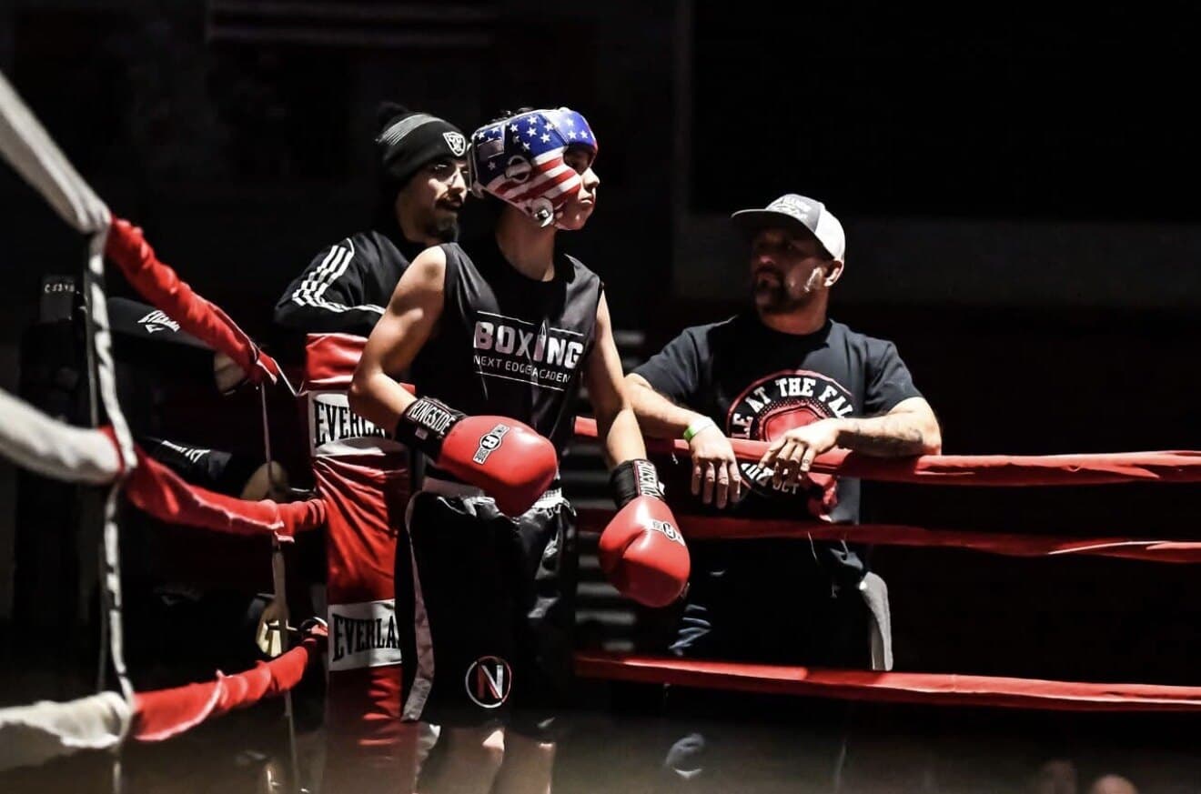 Emmanuel "Pork Chop" Vargas in the ring corner before a bout